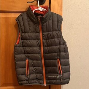 Free Country Down Charcoal and Tangerine Quilted Vest